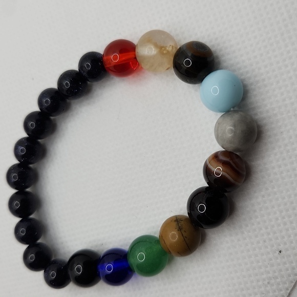 Eight planets natural stone beaded‎ bracelet - Picture 3 of 5